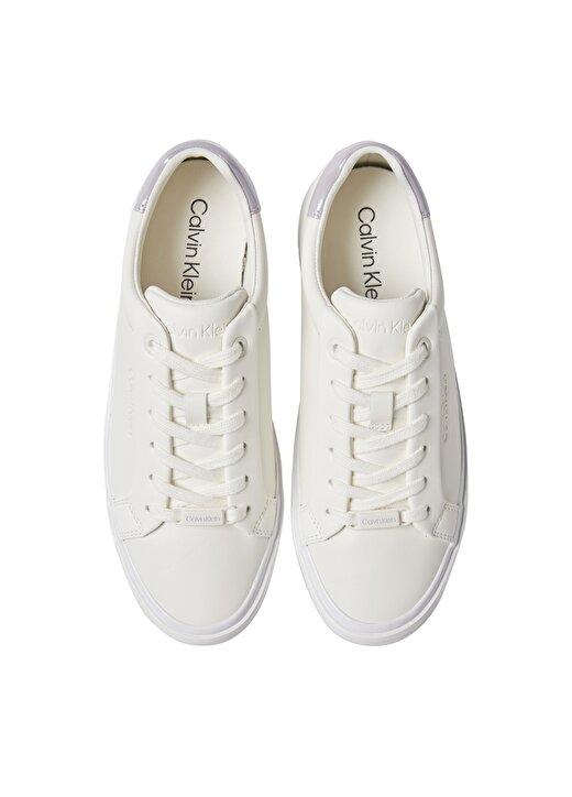 Calvin Klein Beyaz Kadın Deri Sneaker HW0HW015910K6 3
