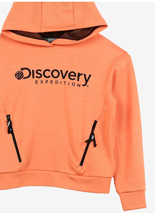 Discovery Expedition Somon Kız Çocuk Kapüşonlu Baskılı Sweatshirt D3WG-SWT15 3