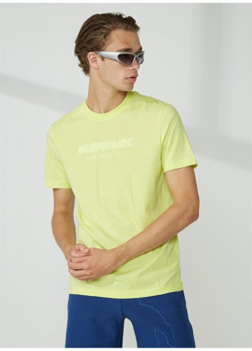 Murphy&Nye Bisiklet Yaka Düz Yeşil Erkek T-Shirt EMBOSS T-SHIRT 3