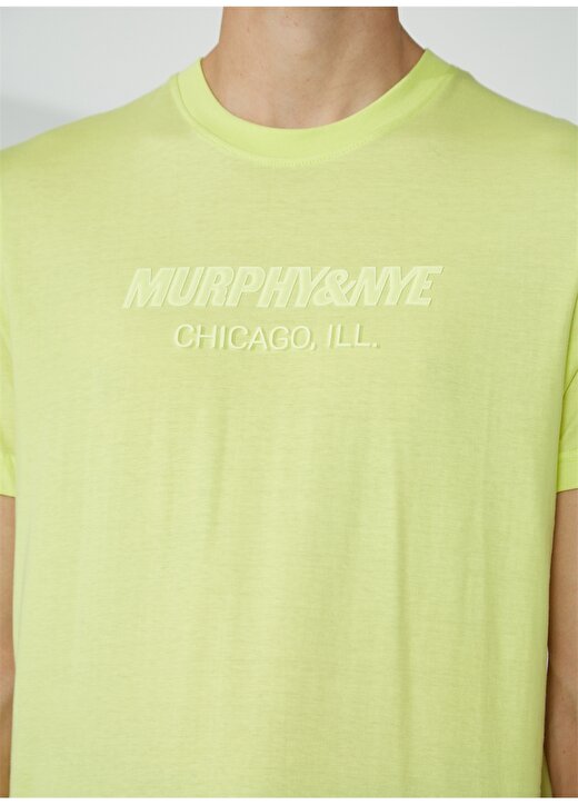 Murphy&Nye Bisiklet Yaka Düz Yeşil Erkek T-Shirt EMBOSS T-SHIRT 4