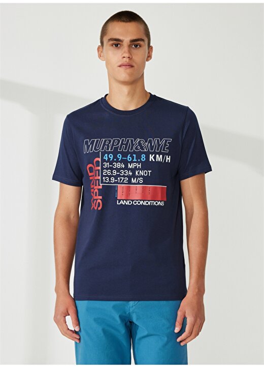 Murphy&Nye Bisiklet Yaka Düz Lacivert Erkek T-Shirt RODE T-SHIRT 3
