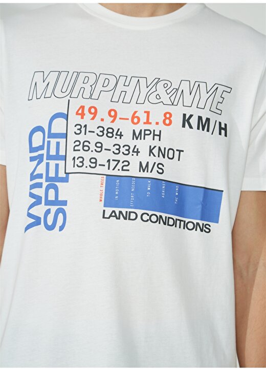 Murphy&Nye Bisiklet Yaka Düz Beyaz Erkek T-Shirt RODE T-SHIRT 4