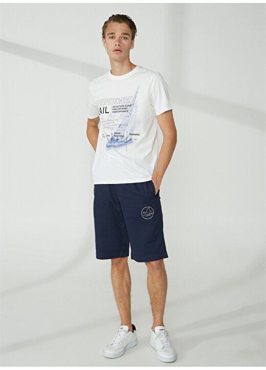 Murphy&Nye Bisiklet Yaka Düz Beyaz Erkek T-Shirt RIG T-SHIRT 2