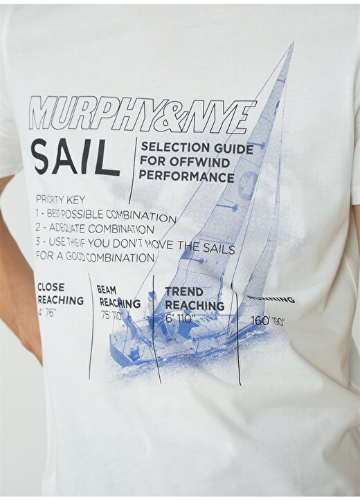Murphy&Nye Bisiklet Yaka Düz Beyaz Erkek T-Shirt RIG T-SHIRT 4