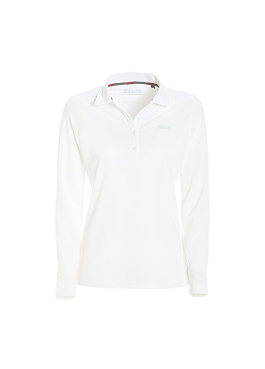 Slam Beyaz Kadın Polo Yaka Regular Fit T-Shirt A908004S00_ACT WS LS TECH PIQUE POL 1