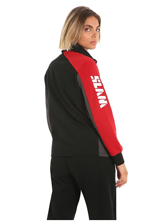 Slam Siyah - Gri - Kırmızı Kadın Dik Yaka Regular Fit Sweatshirt A906001S00_DECK WS ZIP 3