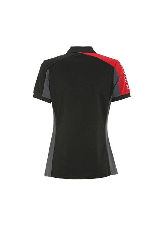 Slam Siyah - Gri - Kırmızı Kadın Polo Yaka Regular Fit T-Shirt A908005S00_ACT WS LOGO TACTEL 2