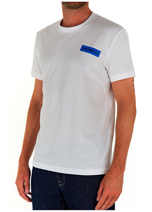 Bikkembergs Beyaz Erkek T-Shirt C 4 101 3G 1