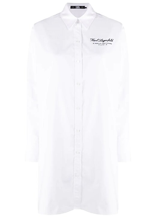 KARL LAGERFELD Normal Gömlek Yaka Düz Beyaz Kadın Gömlek 231W1602 4
