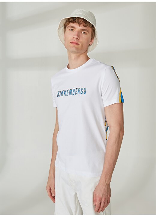 Bikkembergs Beyaz Erkek T-Shirt C 4 101 3H 3
