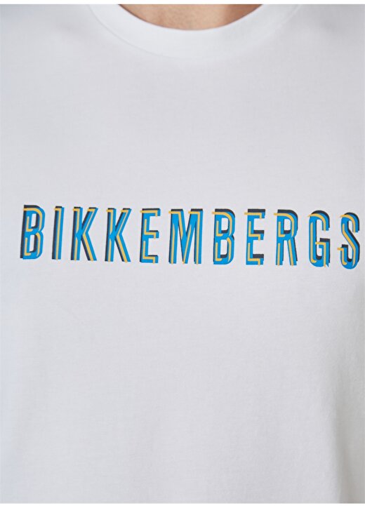Bikkembergs Beyaz Erkek T-Shirt C 4 101 3H 4