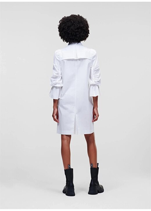 KARL LAGERFELD Normal Gömlek Yaka Düz Beyaz Kadın Gömlek 230W1602 2