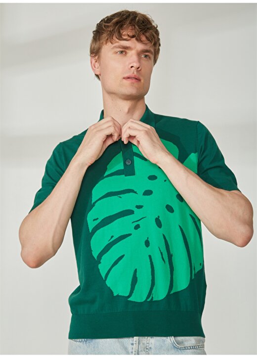 Bikkembergs Yeşil Erkek Polo T-Shirt C S P50 10 1