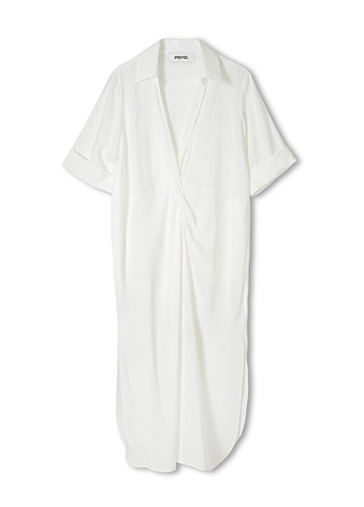 İpekyol X Burcu Esmersoy Beyaz Kadın Uzun Plaj Elbisesi IS1230016024002 2