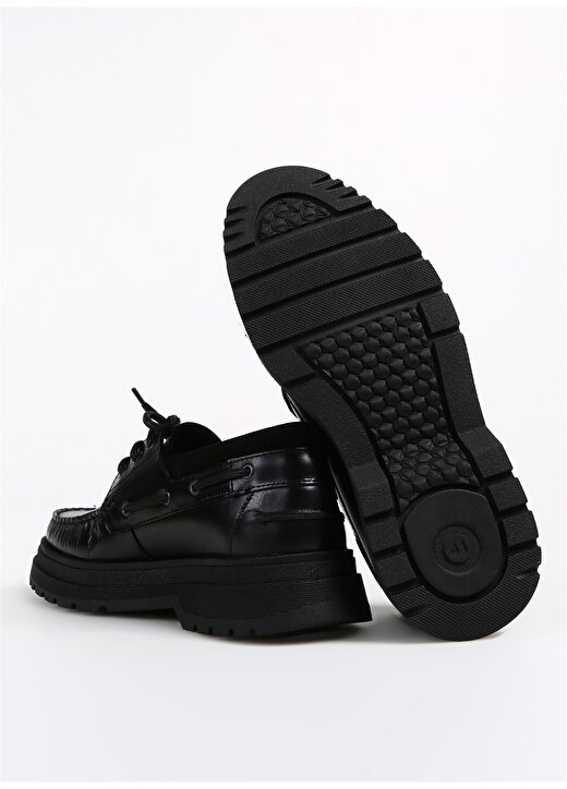 Fabrika Siyah Erkek Deri Günlük Ayakkabı OHRI 4