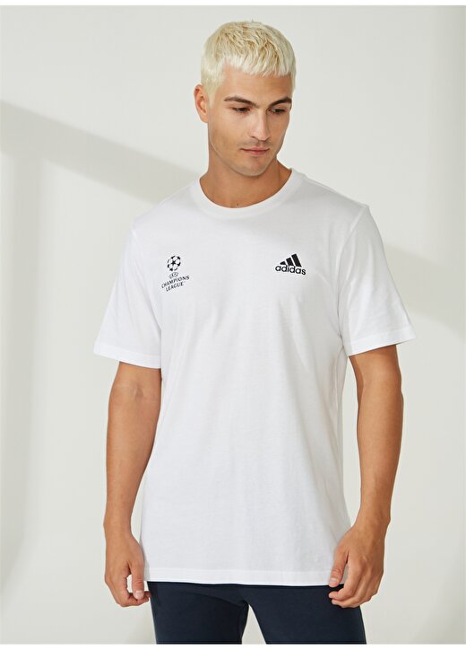 Adidas Beyaz Erkek Yuvarlak Yaka T-Shirt IR2647 UCL TEE TURKEY M 3