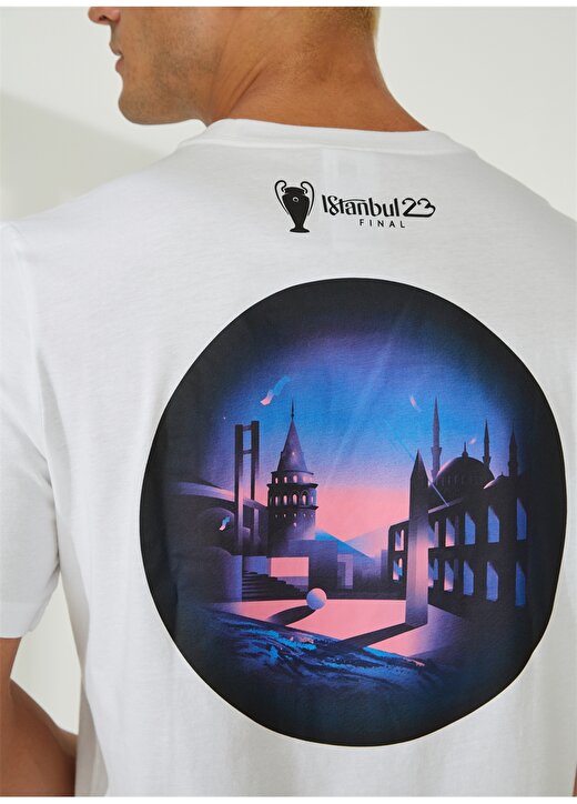 Adidas Beyaz Erkek Yuvarlak Yaka T-Shirt IR2647 UCL TEE TURKEY M 4