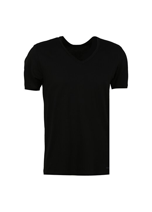 Blackspade V Yaka Düz Siyah Erkek T-Shirt 9639 1