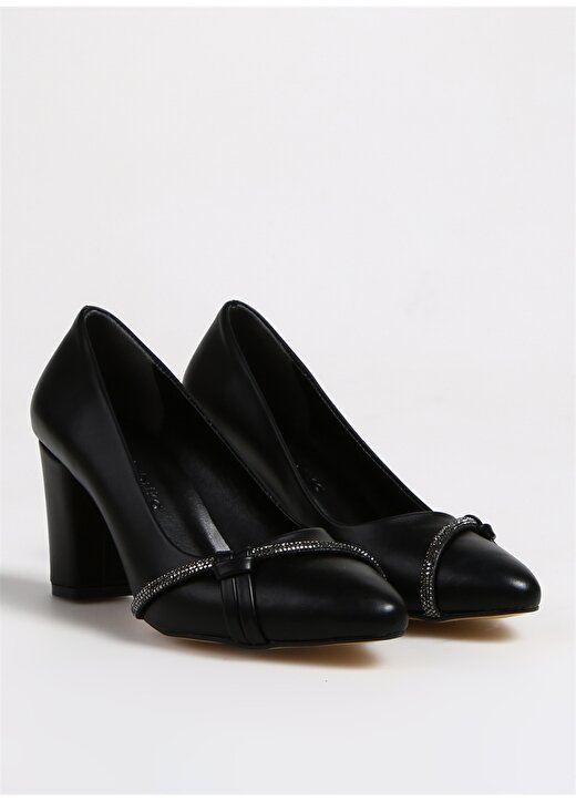 F By Fabrika Siyah Kadın Topuklu Ayakkabı AYKO 2