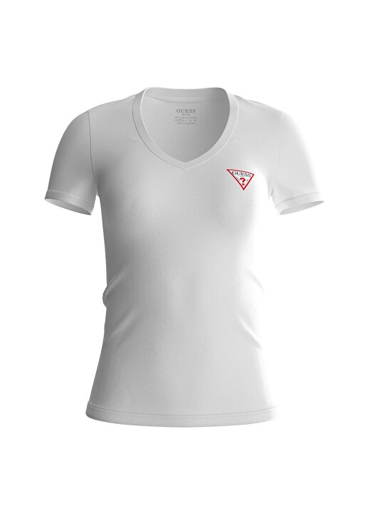 Guess V Yaka Beyaz Kadın T-Shirt W2YI45J1314G011 1