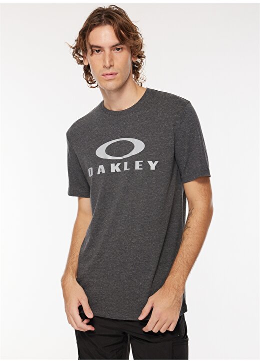 Oakley Gri Erkek Bisiklet Yaka T-Shirt 457130_O BARK 1