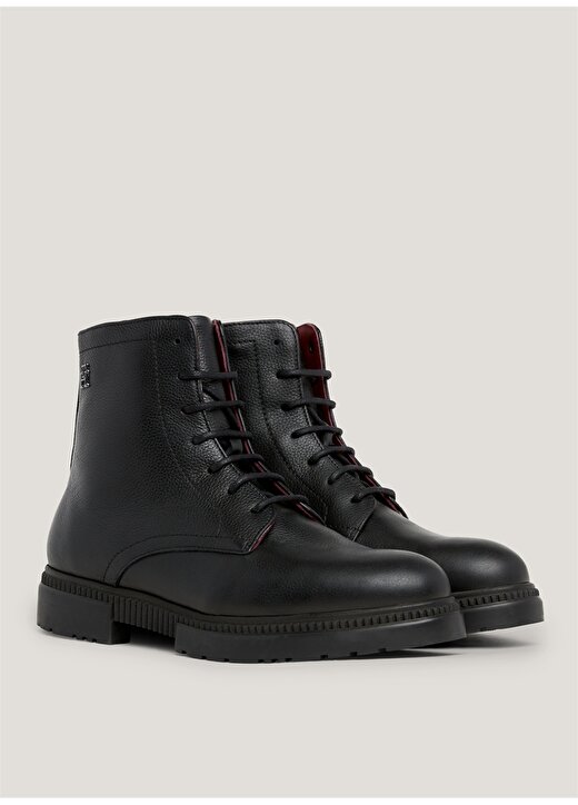 Tommy Hilfiger Deri Siyah Erkek Bot COMFORT CLEATED THERMO LTH BOOT 3