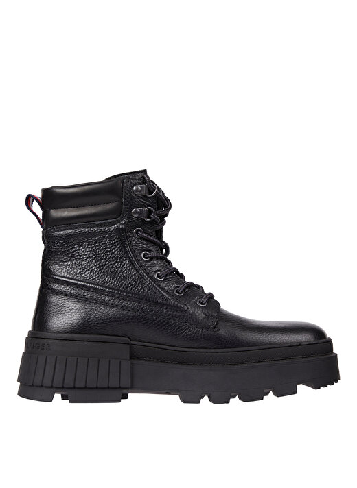 Tommy Hilfiger Deri Siyah Erkek Bot TH ELEVATED CHUNKY W LTH BOOT 2