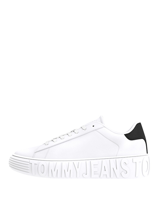 Tommy Hilfiger Beyaz Erkek Deri Sneaker TOMMY JEANS LEATHER  OUTSOLE 1