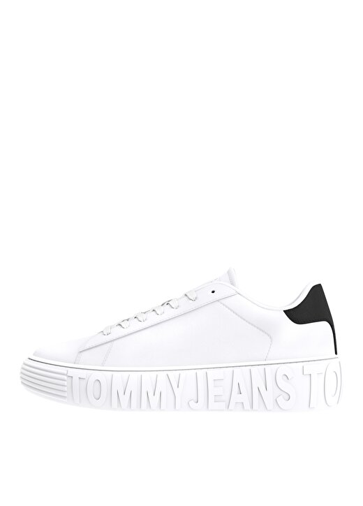 Tommy Hilfiger Beyaz Erkek Deri Sneaker TOMMY JEANS LEATHER OUTSOLE 1