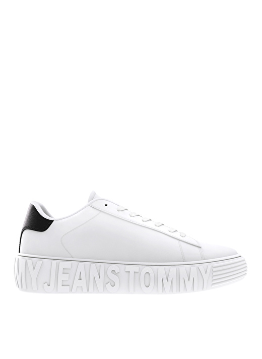 Tommy Hilfiger Beyaz Erkek Deri Sneaker TOMMY JEANS LEATHER  OUTSOLE 2