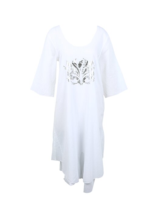 White By Nature Beyaz Kadın Midi Plaj Elbisesi 314706 1