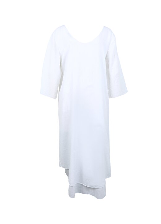 White By Nature Beyaz Kadın Midi Plaj Elbisesi 314706 2