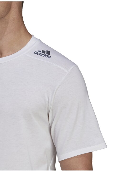 Adidas Beyaz Erkek Yuvarlak Yaka Regular Fit T-Shirt HA6363-M D4T TEE WHI 4