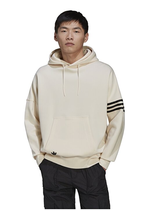 Adidas Beyaz Erkek Kapüşon Yaka Regular Fit Sweatshirt HM1870-NEW C HOODIE 1