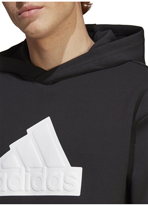 Adidas Siyah Erkek Kapüşon Yaka Regular Fit Sweatshirt IC3745-M FI BOS HD BLA 4