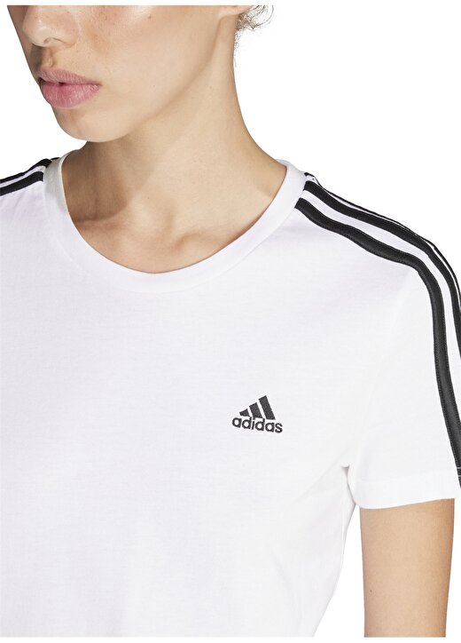 Adidas Beyaz Kadın Yuvarlak Yaka T-Shirt GL0783-W 3S T WHI 4
