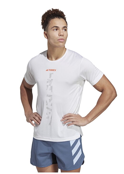 Adidas Beyaz Erkek Yuvarlak Yaka Terrex T-Shirt HT9442-AGR SHIRT WHI 3