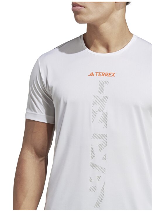 Adidas Beyaz Erkek Yuvarlak Yaka Terrex T-Shirt HT9442-AGR SHIRT WHI 4