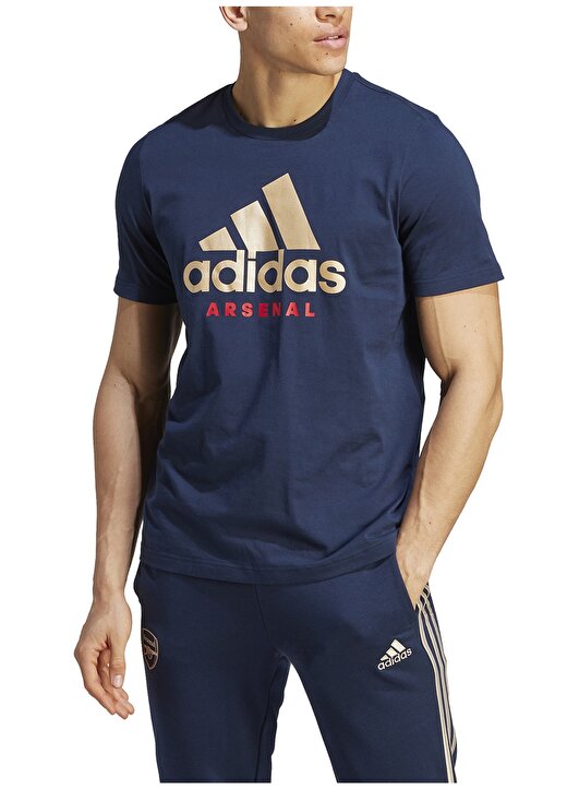 Adidas Lacivert Erkek Yuvarlak Yaka T-Shirt HZ2045-AFC DNA GR TEE CON 2