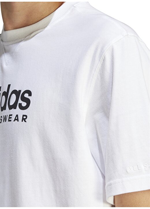 Adidas Beyaz Erkek Yuvarlak Yaka Regular Fit T-Shirt IC9821-M ALL SZN G T WHI 3