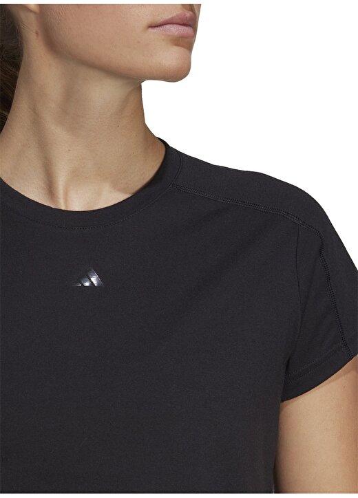 Adidas Siyah Kadın Yuvarlak Yaka Regular Fit T-Shirt HR7789-TR-ES 3BAR T BLA 2