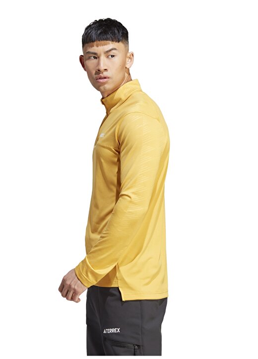 Adidas Sarı Erkek Dik Yaka Terrex T-Shirt HZ6236-MT Half Zi LS PRE 3