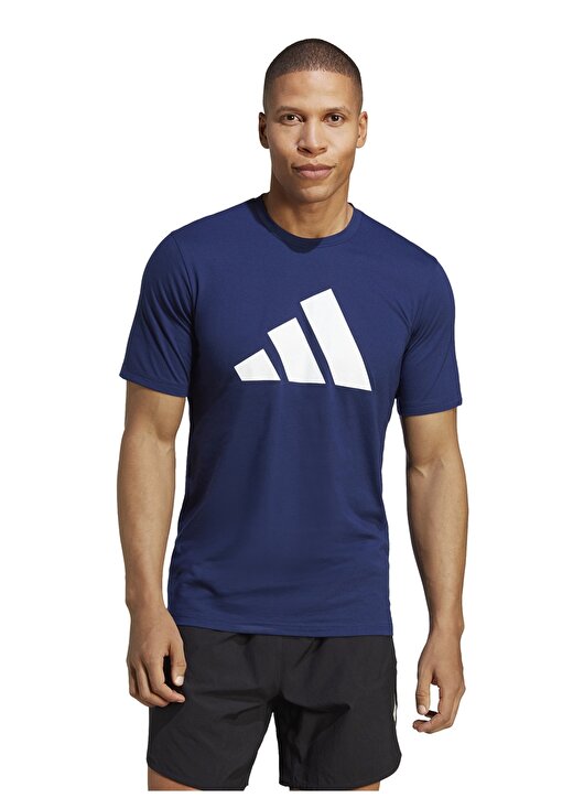 Adidas Mavi Erkek Yuvarlak Yaka T-Shirt IB8275-TR-ES FR LOGO T DKB 1