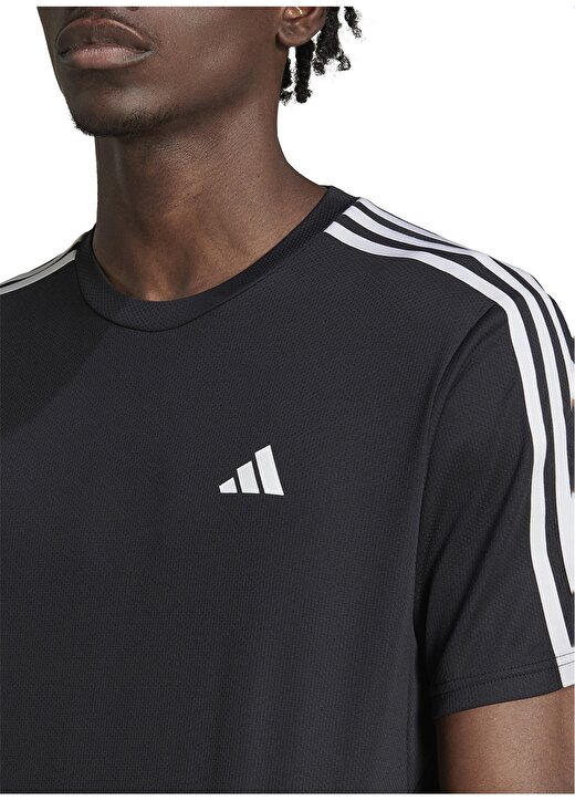 Adidas Siyah Erkek Yuvarlak Yaka Dar T-Shirt IB8150-TR-ES BASE 3S T 3