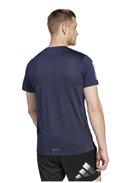 Adidas Lacivert Erkek Yuvarlak Yaka Regular Fit T-Shirt IM2529-OWN THE RUN TEE 2