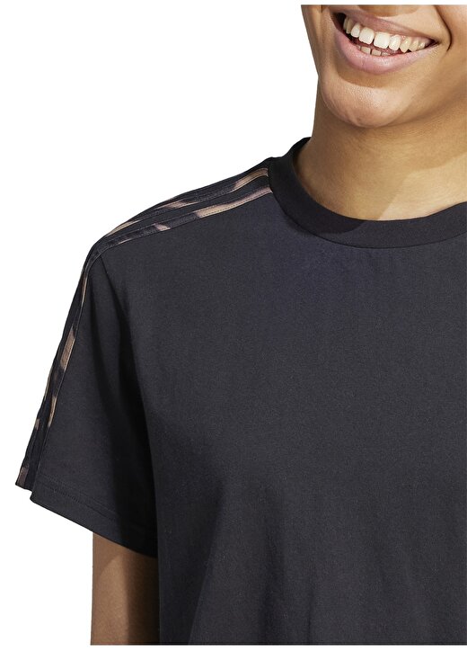Adidas Siyah Kadın Yuvarlak Yaka T-Shirt IL5871-VIBAOP 3S CRO T BLA 4