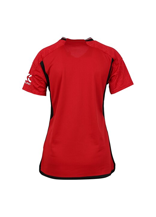 Adidas Kırmızı Kadın Yuvarlak Yaka Regular Fit T-Shirt IP1735-MUFC H JSY W TMC 2