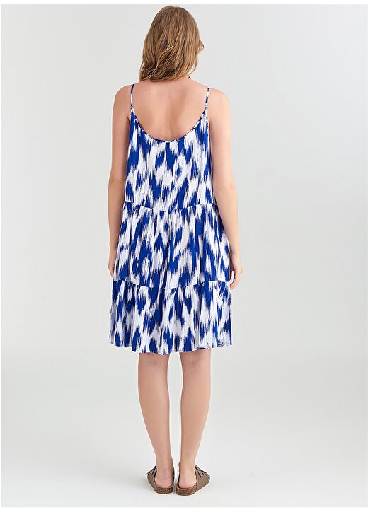 Marks & Spencer Mavi - Beyaz Kadın İnce Askılı Plaj Elbisesi T52007455HE4 3