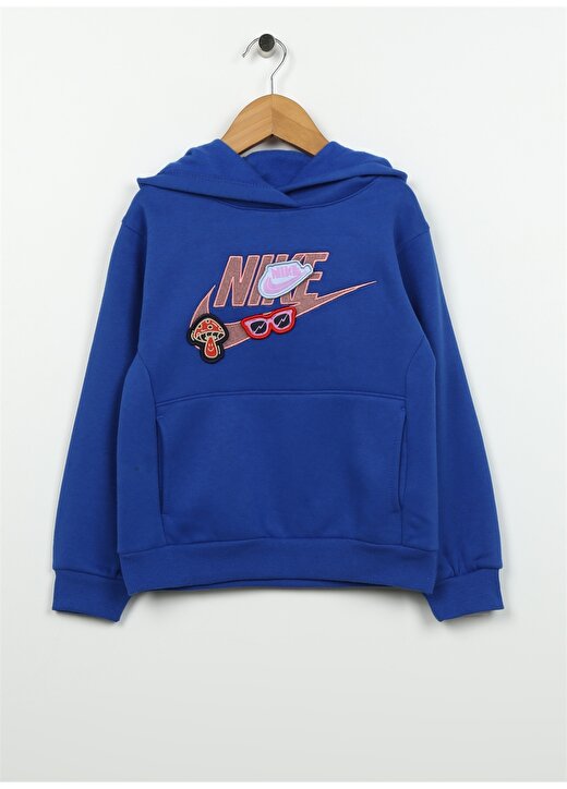 Nike Çocuk Mavi Kapüşonlu Baskılı Sweatshirt 86L137-U89 NKN YOU DO YOU PULLOVER 1