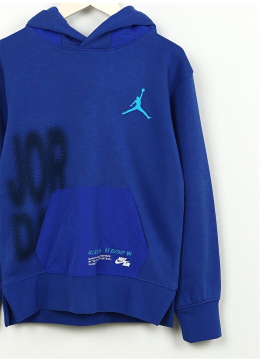 Nike Çocuk Mavi Kapüşonlu Sweatshirt 95C632-B5K JDB NOTHING BUT NYLON FT 2